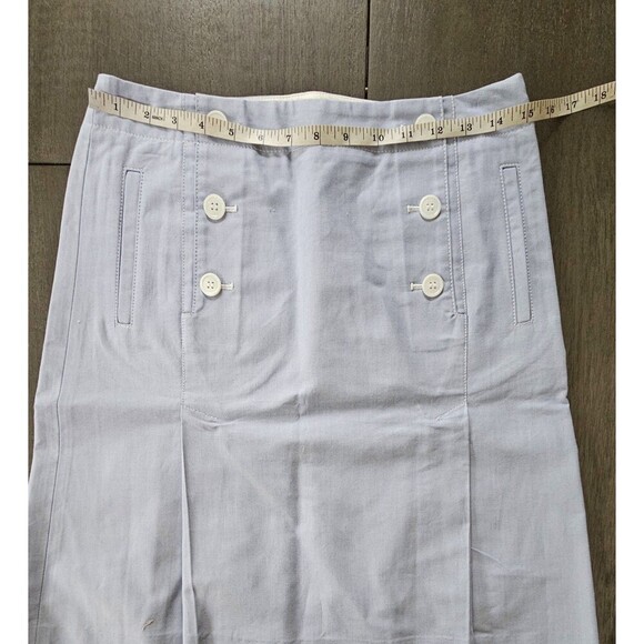 Talbots Womens Skirt Blue Oxford Sailor Nautical A Line Size 4 PETITE Pockets - Picture 3 of 9